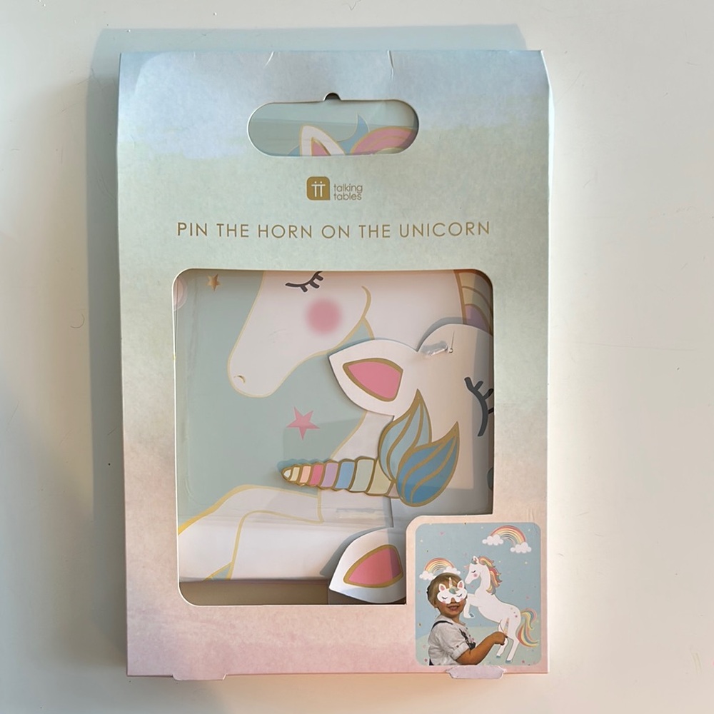 Talking Tables Pin the Tail On The Unicorn Party Game with Colorful Design